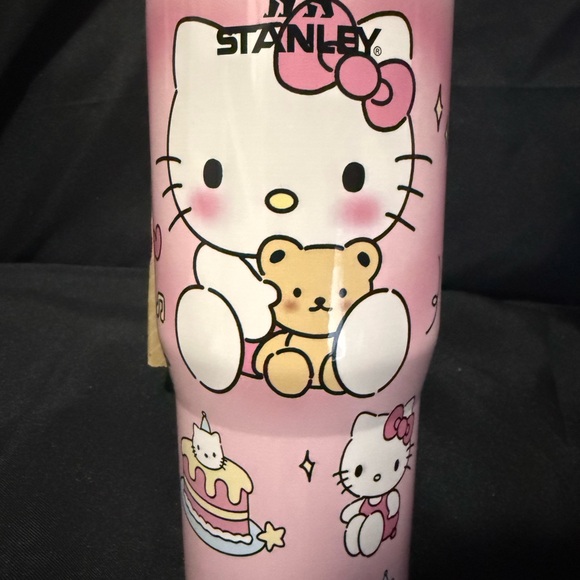 New Stanley 30oz  HK Pink Kitty Teddy Bear Cake Loving Adorable Tumbler - Picture 2 of 11
